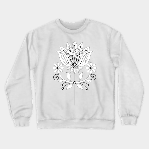 Pattern with Flower Inspired by Ukrainian Traditional Embroidery Crewneck Sweatshirt by lissantee